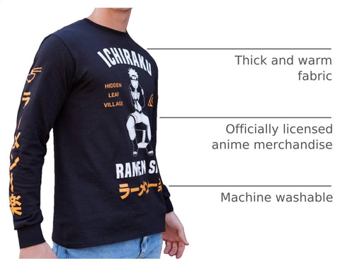 Ripple Junction Naruto Shippuden Ichiraku Ramen Shop Anime Long-Sleeve Adult T-Shirt Officially Licensed
