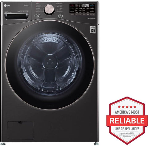 LG WM4000HBA 4.5 Cu. Ft. Smart Front-Load Washer, High-Efficiency Laundry Machine with Wi-Fi Connectivity, Black Steel