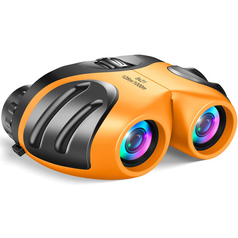 LET'S GO! Outdoor Toys for 3-8 Year Old Boys, DIMY Compact Watreproof Binocular for Kids Boys Easter Gifts for Boys Age 3-8 Best Easter Gifts for Boys Girls Orange DY5