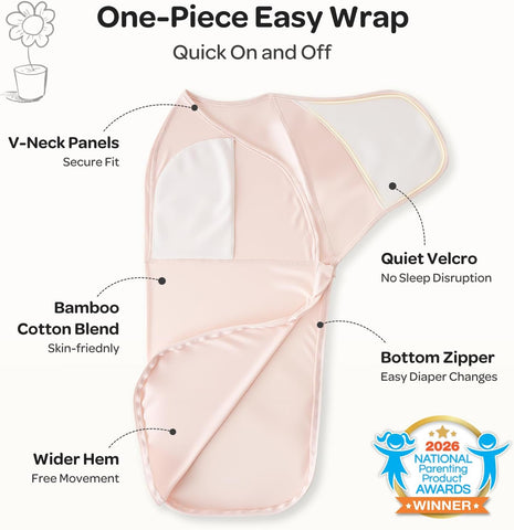 Momcozy Swaddles for Newborns, Quiet Fastener Swaddle for Infant 0-3 Months