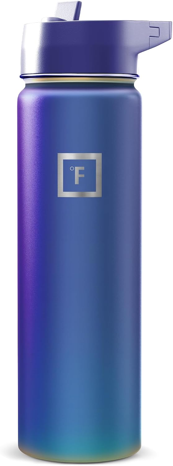 IRON °FLASK 24 oz Wide Mouth Water Bottle with Straw