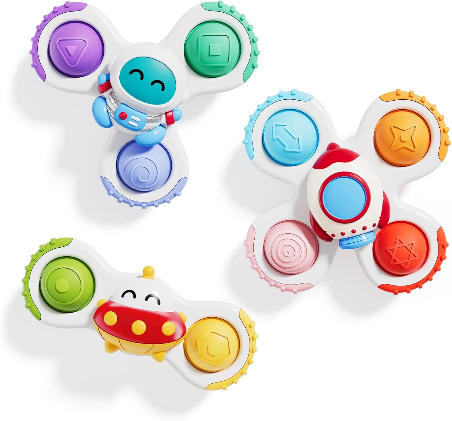 ALASOU Pop Suction Cup Spinner Airplane Travel Toys for 1 Year Old Boy Girl