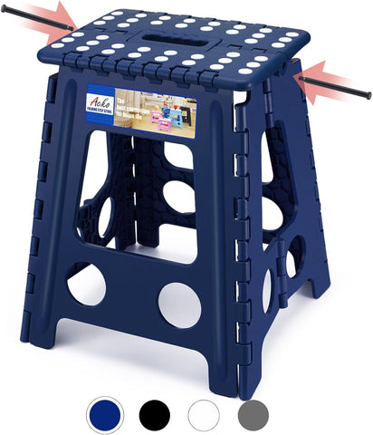 ACKO 16" Folding Step Stool, 400 lbs Capacity Foldable Stools, Royal Blue