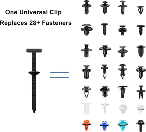 150Pack Nylon Universal Cable Tie Buckle, Zipper Clips for Cars, T Style Zip Ties Button Fixion Tools, Automotive Plastic Rivet Push Pin, Auto Body Parts Trim, Bumper Retainer Fender Liner Door Panel