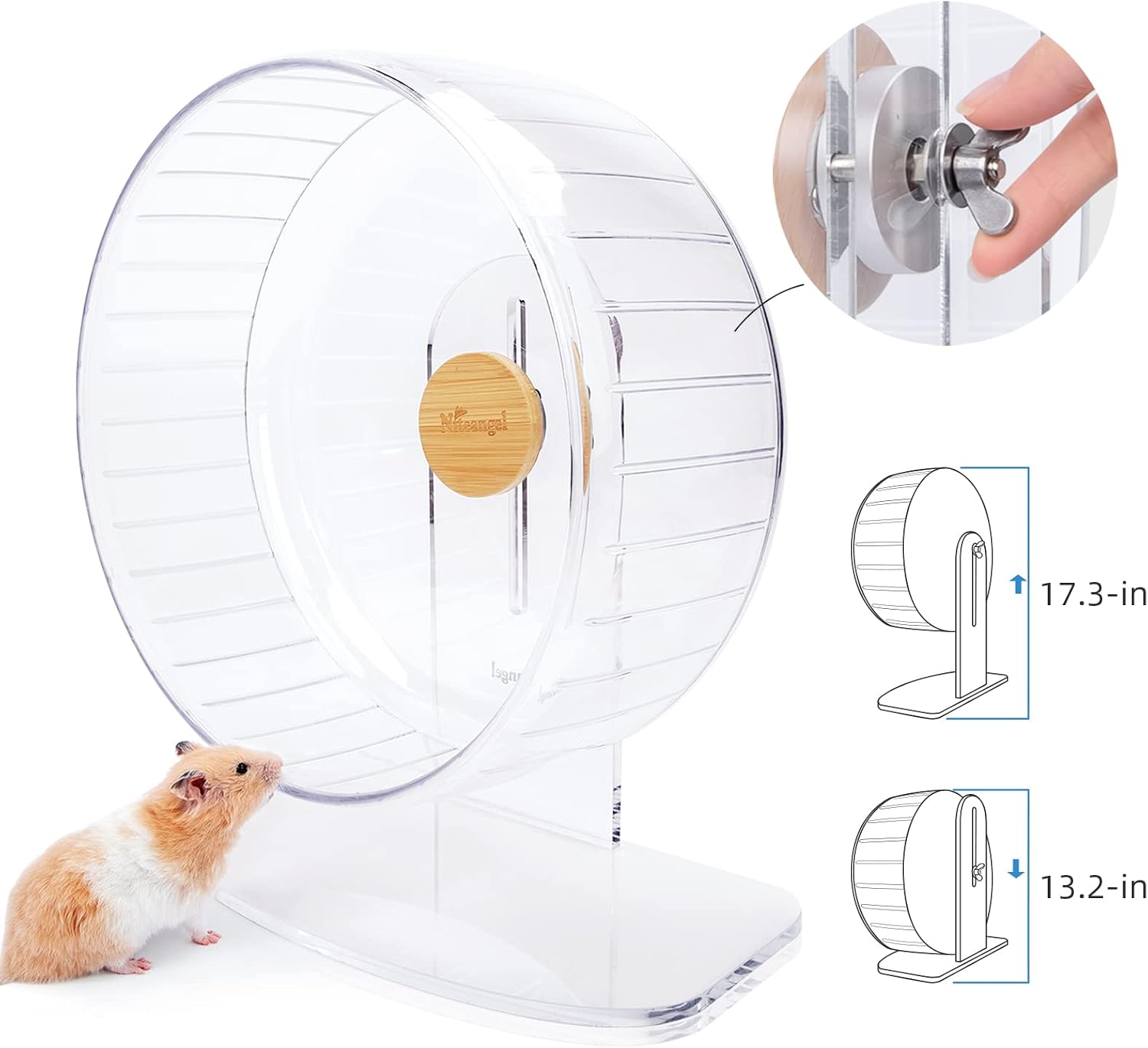 Niteangel Super-Silent Hamster Exercise Wheel: Quiet 12.8" Running Wheel