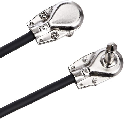 Amazon Basics 1/4 Inch Right-Angle Guitar Patch Cable for Pedal Board and Effect Pedals, 6 in, 6-Pack, Black