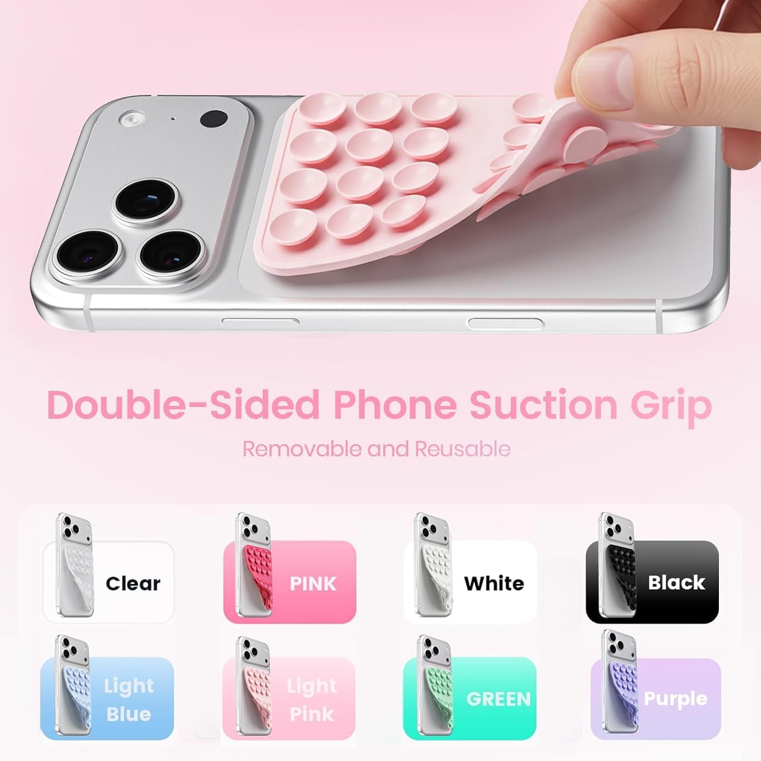 Upgraded Double Sided Silicone Suction Cup Phone Case Mount, Baby Yellow