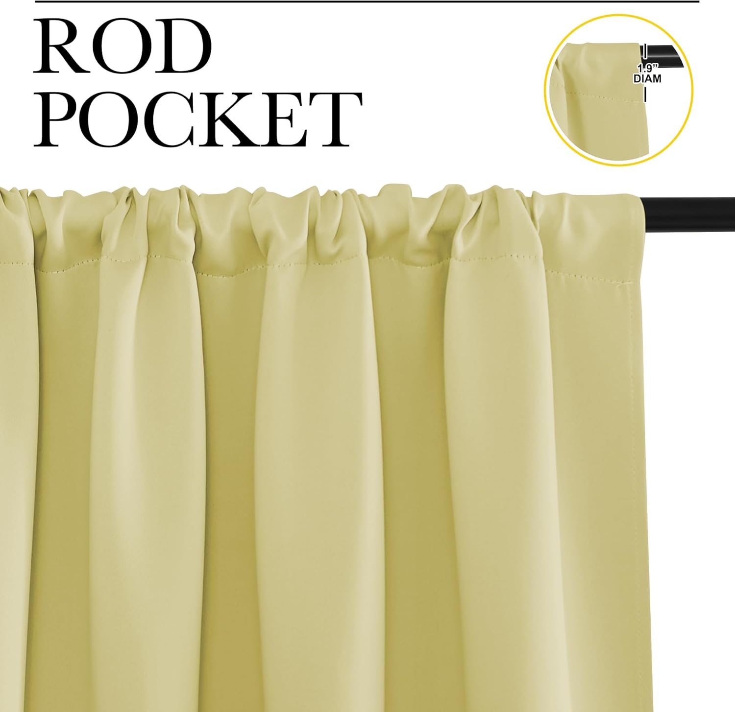 NICETOWN Blackout Curtains for RV Windows, Paler Yellow, 29" by 20", 2 Panels, Room Darkening Window Curtain Panels, Easy-Care Solid Thermal Insulated Draperies/Drapes for Daughter Room