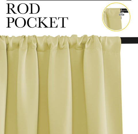 NICETOWN Blackout Curtains for RV Windows, Paler Yellow, 29" by 20", 2 Panels, Room Darkening Window Curtain Panels, Easy-Care Solid Thermal Insulated Draperies/Drapes for Daughter Room