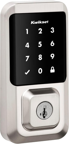 Kwikset Halo Wi-Fi Smart Lock, Keyless Entry Door Deadbolt, Geofence Auto-Unlock, Grade AAA Certified, No Hub Required Easy Install, Satin Nickel Lifetime Finish Warranty, Touchscreen