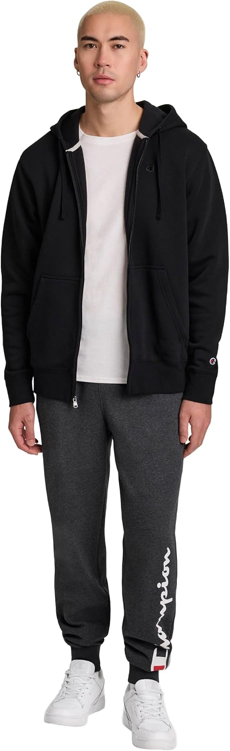 Champion Men's Graphic Fleece Joggers Sweatpants, Standard Fit, Midweight Fleece, Classic Script Logo
