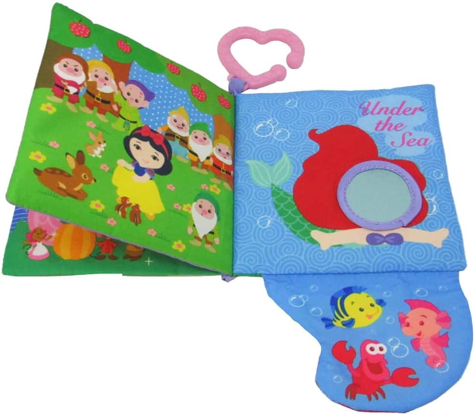 KIDS PREFERRED Disney Baby - Disney Princess Soft Book with Teether Toy & Crinke Pages - Picture Book for Newborns