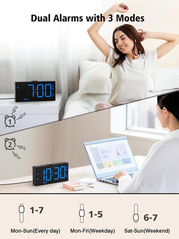 Vibrating Alarm Clock for Heavy Sleepers with Bed Shaker, 116dB Dual Alarms