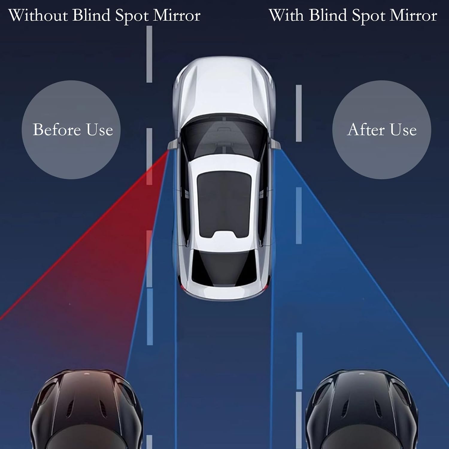2Pcs Cars BlindSpot Mirrors Side Mirror Removable Adjustabe Angle Round Wide Angle Convex RearView Mirror Car Accessories Universal HD Glass for Suvs Auto Motorcycles RVs