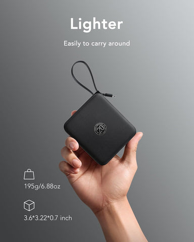 VRURC Portable Charger with Built-in Cables, 10000mAh 22.5W Fast Charging