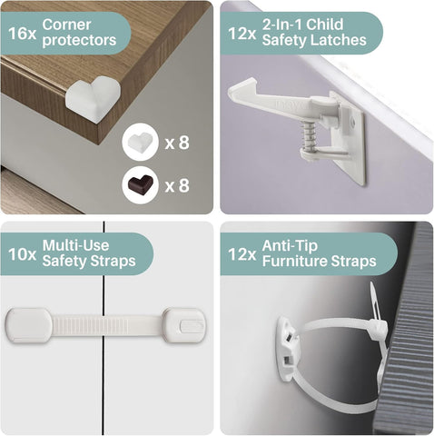 Inaya Deluxe Baby Proofing Kit 50pc, Upgraded Version Baby Safety Products