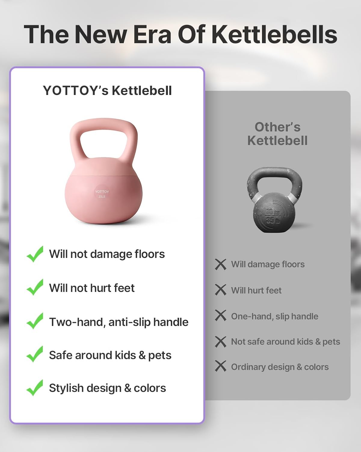 YOTTOY Soft Kettlebell,Kettlebell Anti-Slip Grip Weight for Home Workouts, Kettlebells Set Strength and Safety Guaranteed