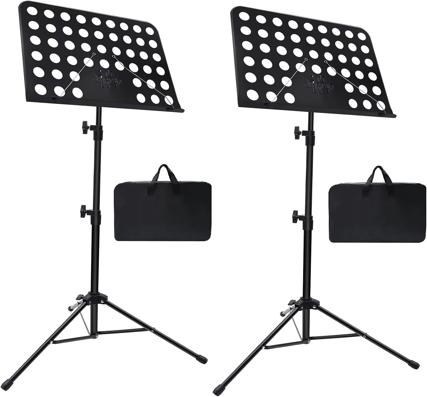 Mdvora 2 Pack Adjustable Music Stand with Carrying Bag