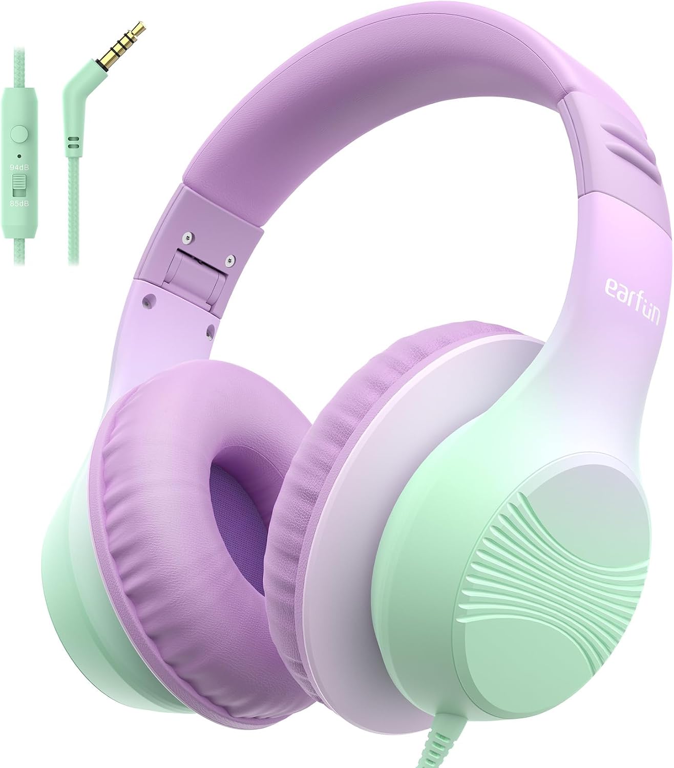 EarFun K3 Kids Headphones, Wired Kids Headphones with Mic for School/Travel