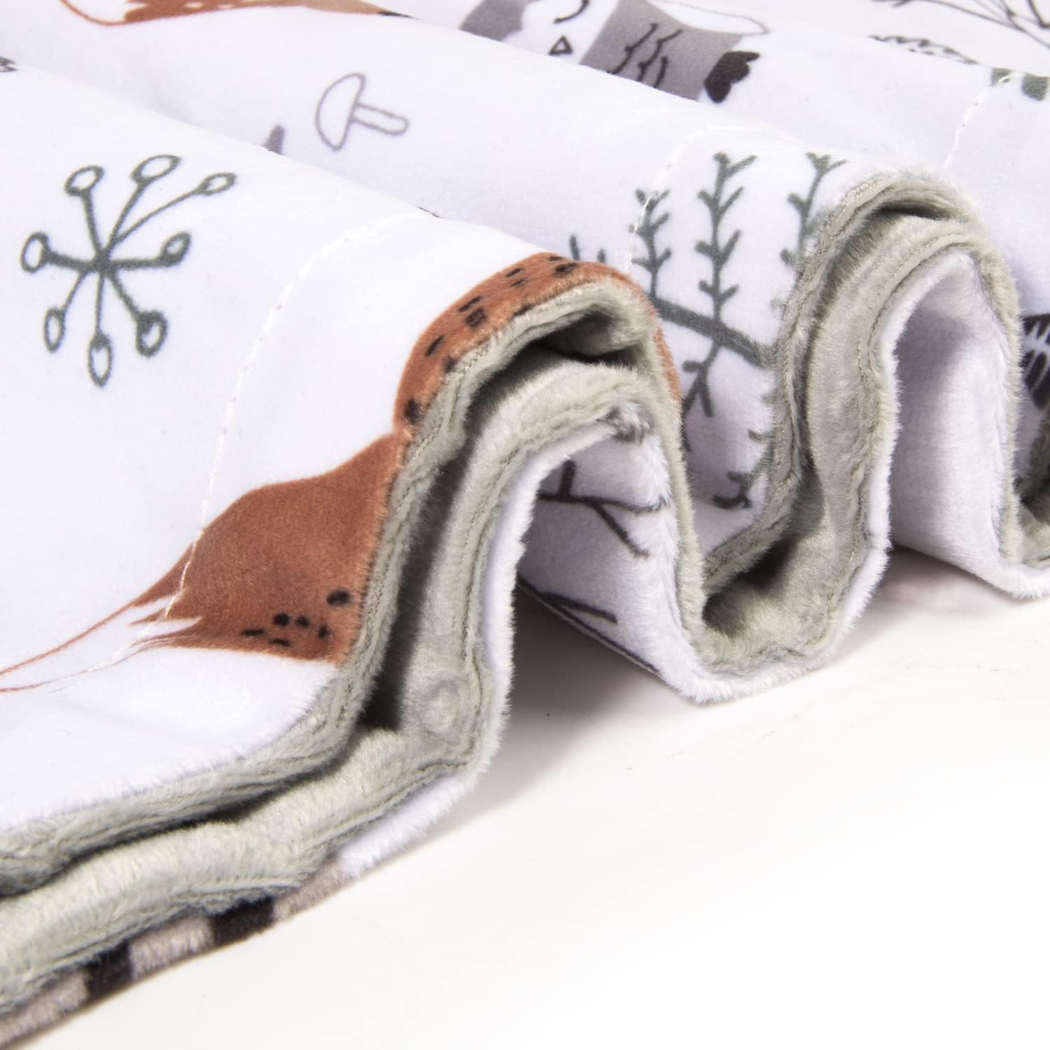 HOMRITAR Forest Foxe Baby Blanket for Boys Double Layer Dotted Backing