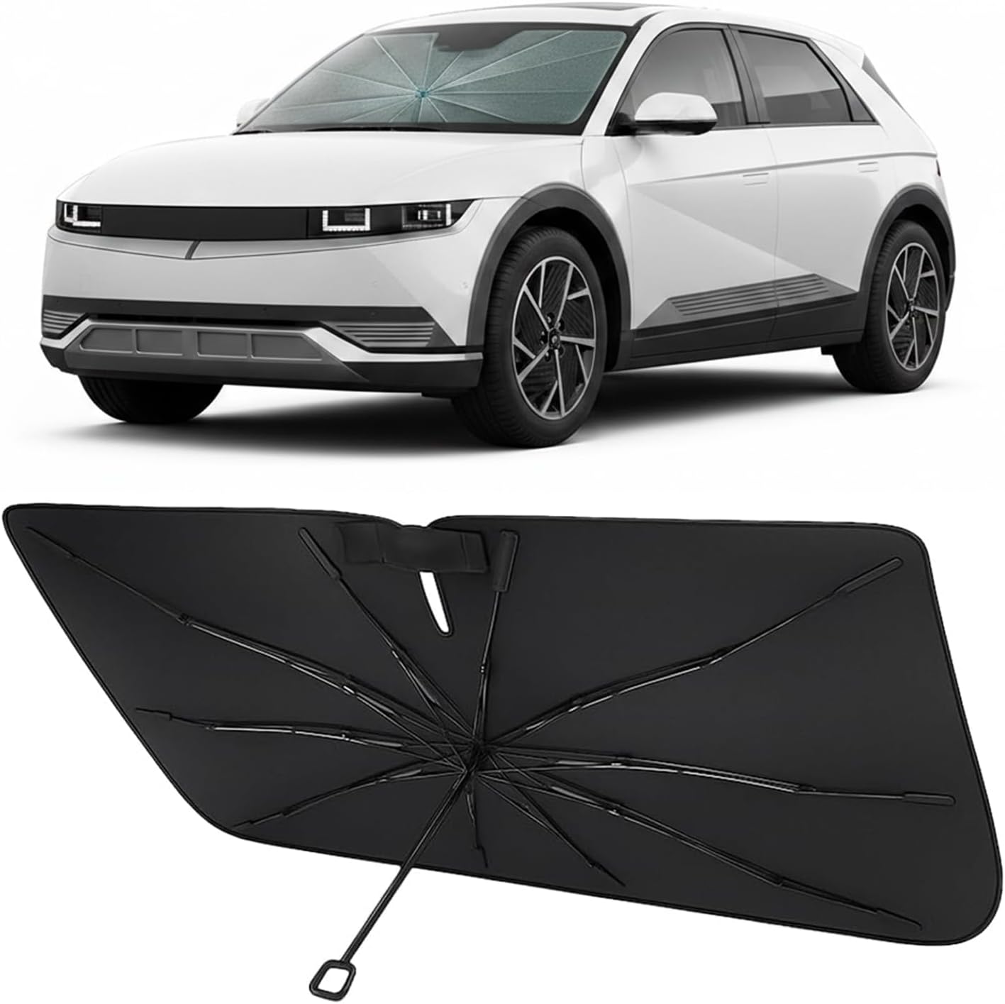 Proadsy Custom Fit 2022-2026 Hyundai Ioniq 5 Windshield Sun Shade Umbrella