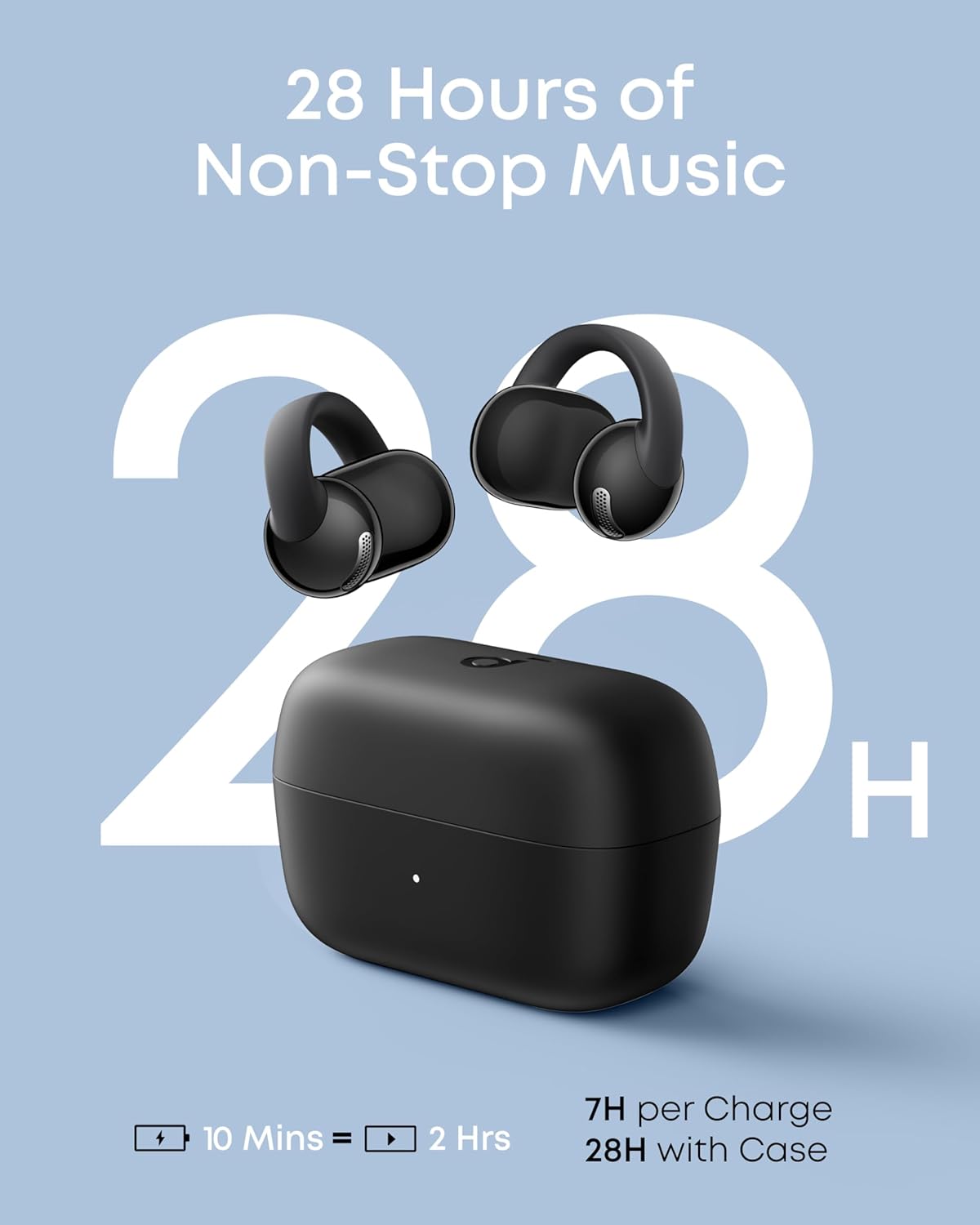 Soundcore C50i by Anker Open Ear Earbuds, Clip On Earbuds, Clip Headphones