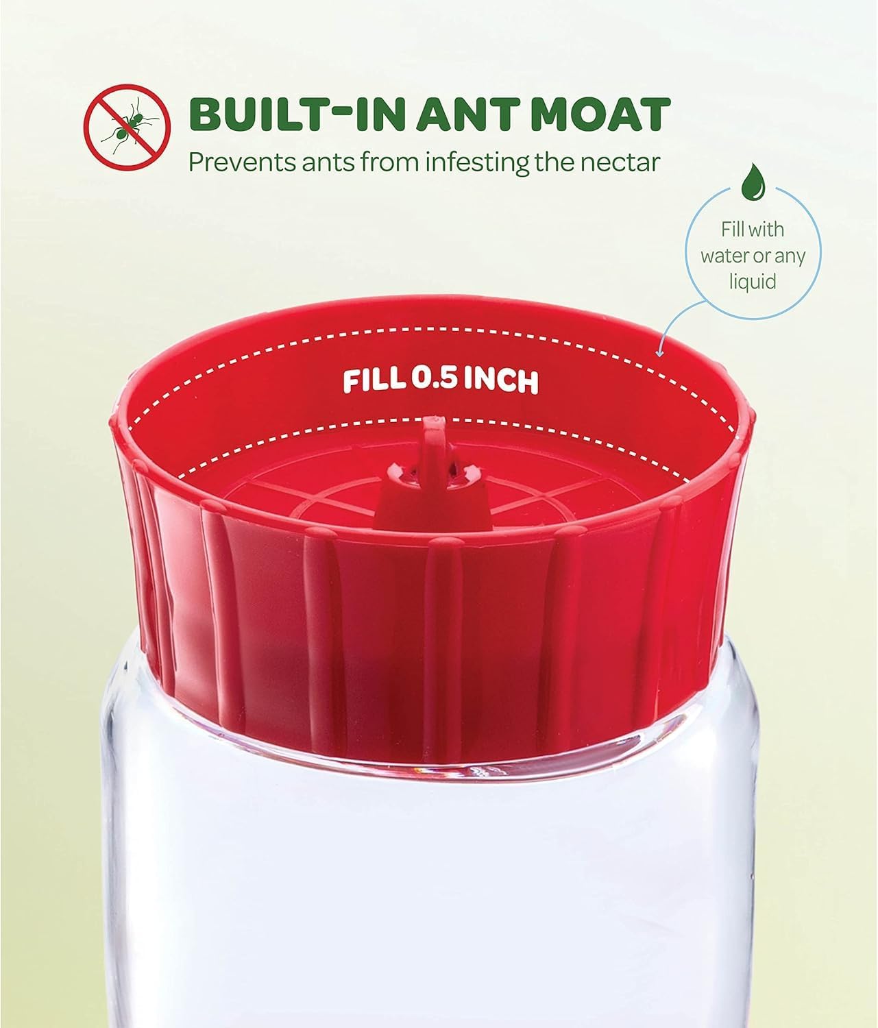 20 oz Red Glass Hummingbird Feeder [2 Pack] with Built-in Ant Guard