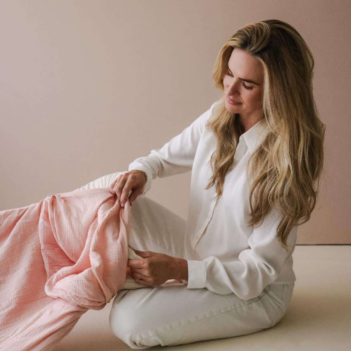 Snuggle Me Universal Lounger Cover 100% Organic Cotton Muslin - Petal