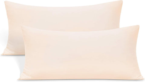 N&Y HOME 2-Pack Stretch Pillow Cases Jersey Knit, Queen or Standard, Pink