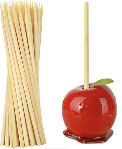 Bamboo Candy Apple Skewer Sticks Semi Pointed, 50 PCS Candy Lollipop Stick
