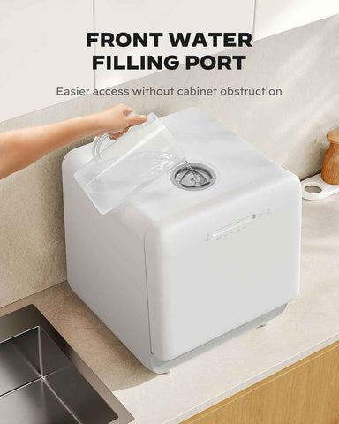 Silonn Portable Countertop Dishwasher, 5L Tank No Plumbing Needed 7 Wash Prog 360° Spray, 4-Place Settings Dishwasher Auto Dry for Apartments RVs Dorms