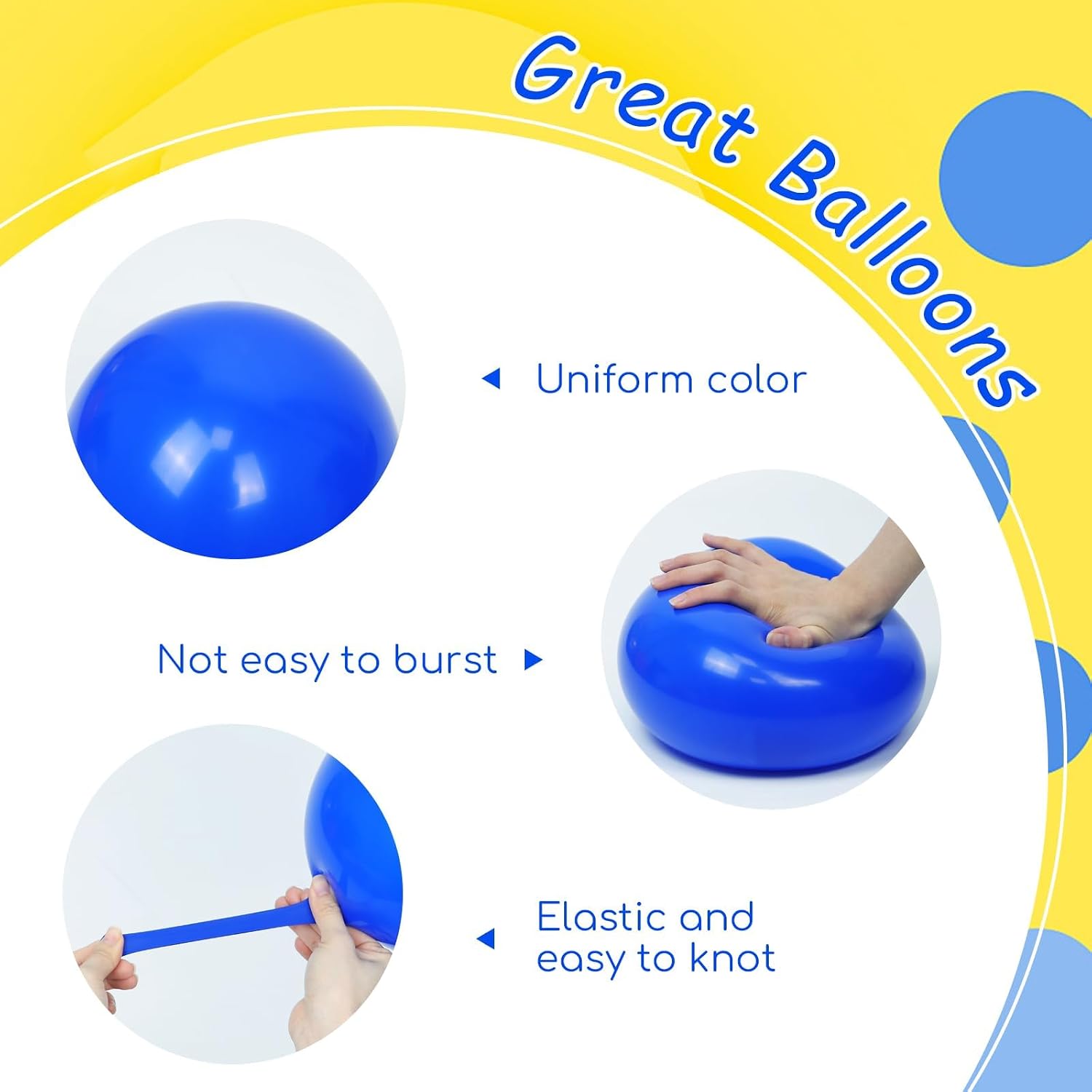 60pcs 12inch Blue and Yellow Balloons with Blue Yellow Confetti Balloons
