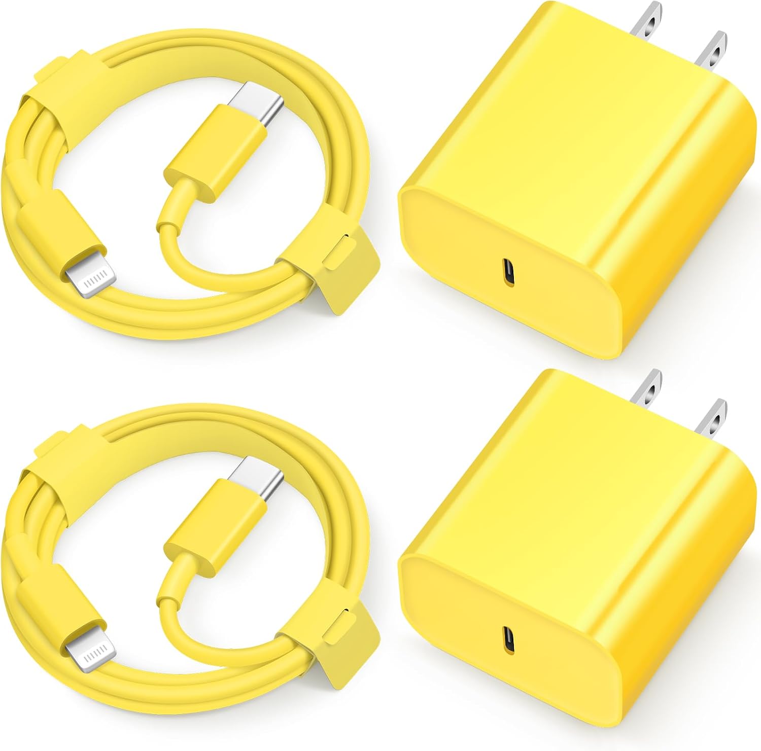 iPhone 14 13 12 11 Super Fast Charger [2Pack] cargador 20W Rapid USB C Wall Charger Block with 6FT Fast Charging Cable Compatible with iPhone 14/13/12/11/Pro/Pro Max/Mini/Xs Max/XR/X, iPad -Yellow
