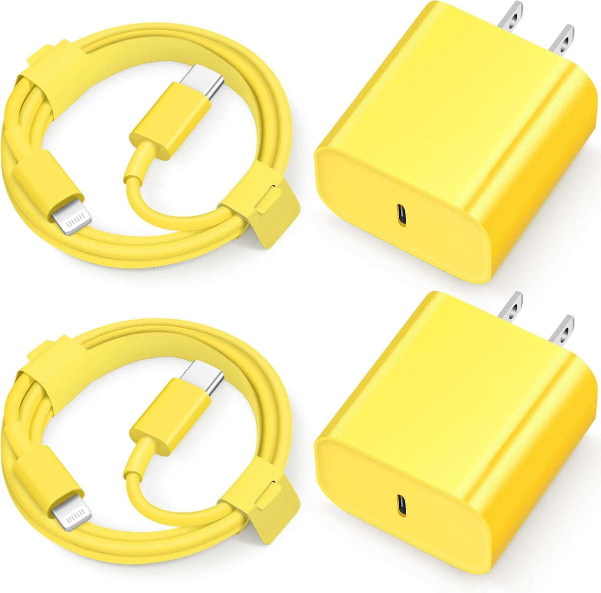 iPhone 14 13 12 11 Super Fast Charger [2Pack] cargador 20W Rapid USB C Wall Charger Block with 6FT Fast Charging Cable Compatible with iPhone 14/13/12/11/Pro/Pro Max/Mini/Xs Max/XR/X, iPad -Yellow