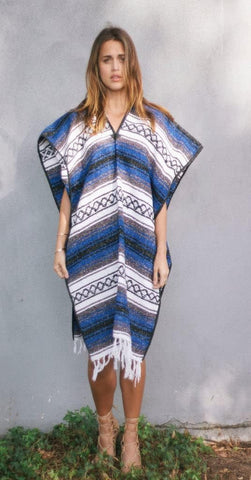 Del Mex Classic Mexican Blanket Poncho