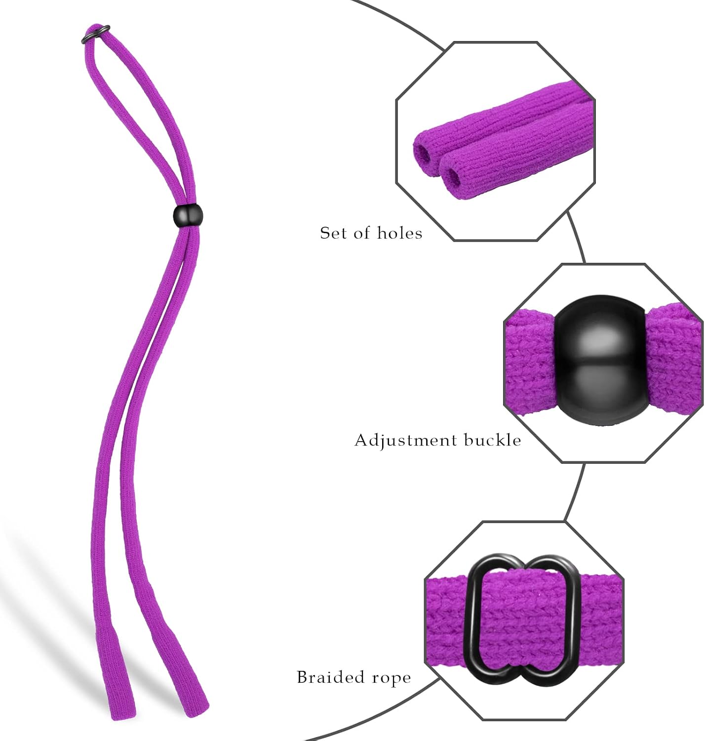 VOOGLASS Glasses Strap(6 PCS) Sports Eyeglass Strap,Adjustable Sunglasses Lanyard Neck Holders Cord Retainer for Men Women