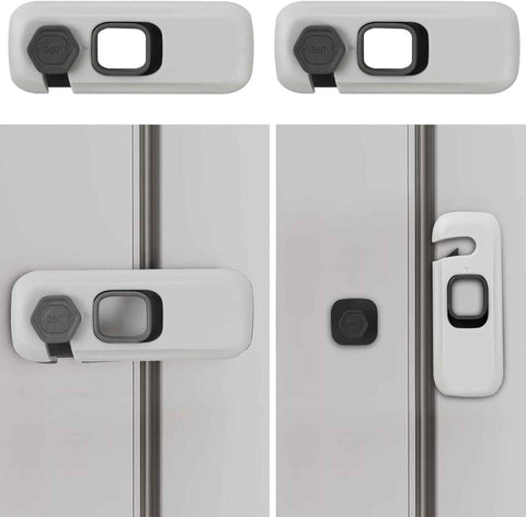 2Pack Child Proof Refrigerator Lock,Fridge Locks for Kids with Sticky Adhesive Pads,Baby Safety Locks for Fridges, Cabinets, Drawers, Double Doors and More (2 Pack)