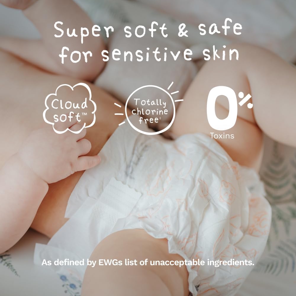 Pura Baby Diapers Size 5 (27-35 lbs) 96 Count Sensitive Skin