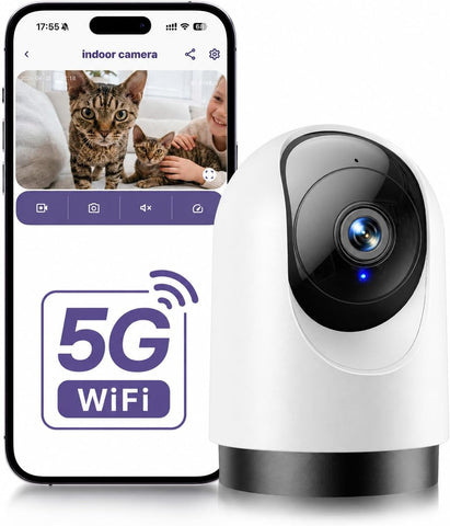 YOTON 2K Indoor Camera, 5G Wi-Fi Baby Monitor Pet Camera w/Motion Tracking