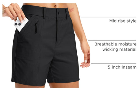 SANTINY Women's 5"/7" Hiking Golf Shorts with Pockets Quick Dry Lightweight