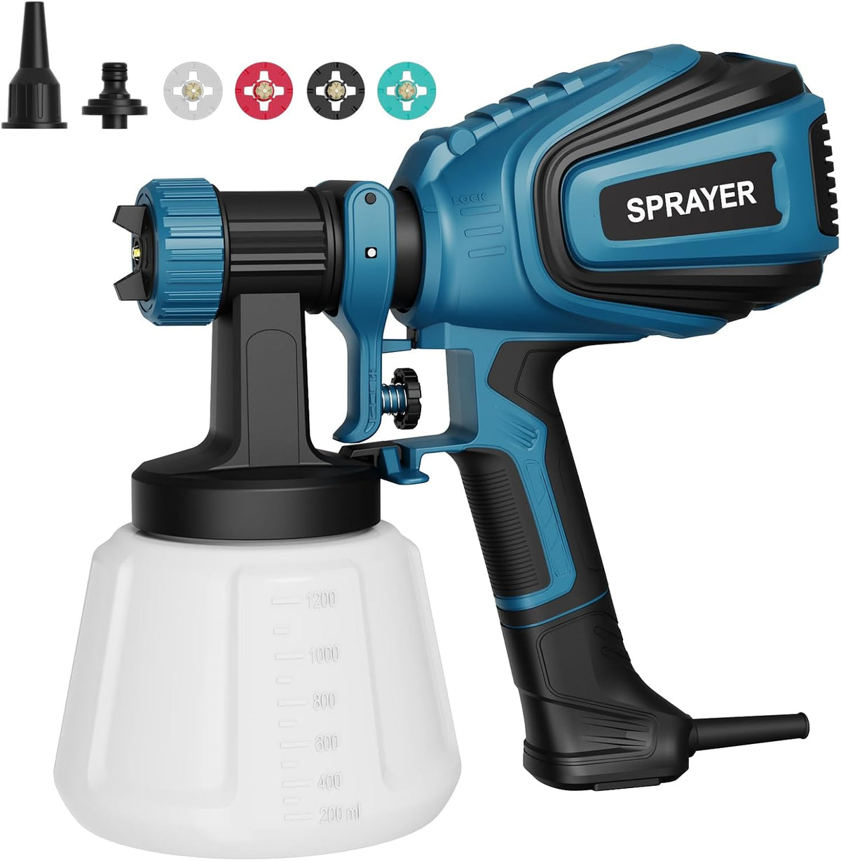 VONFORN Paint Sprayer, 700W Spray Paint Gun with 4 Nozzles & 3 Patterns