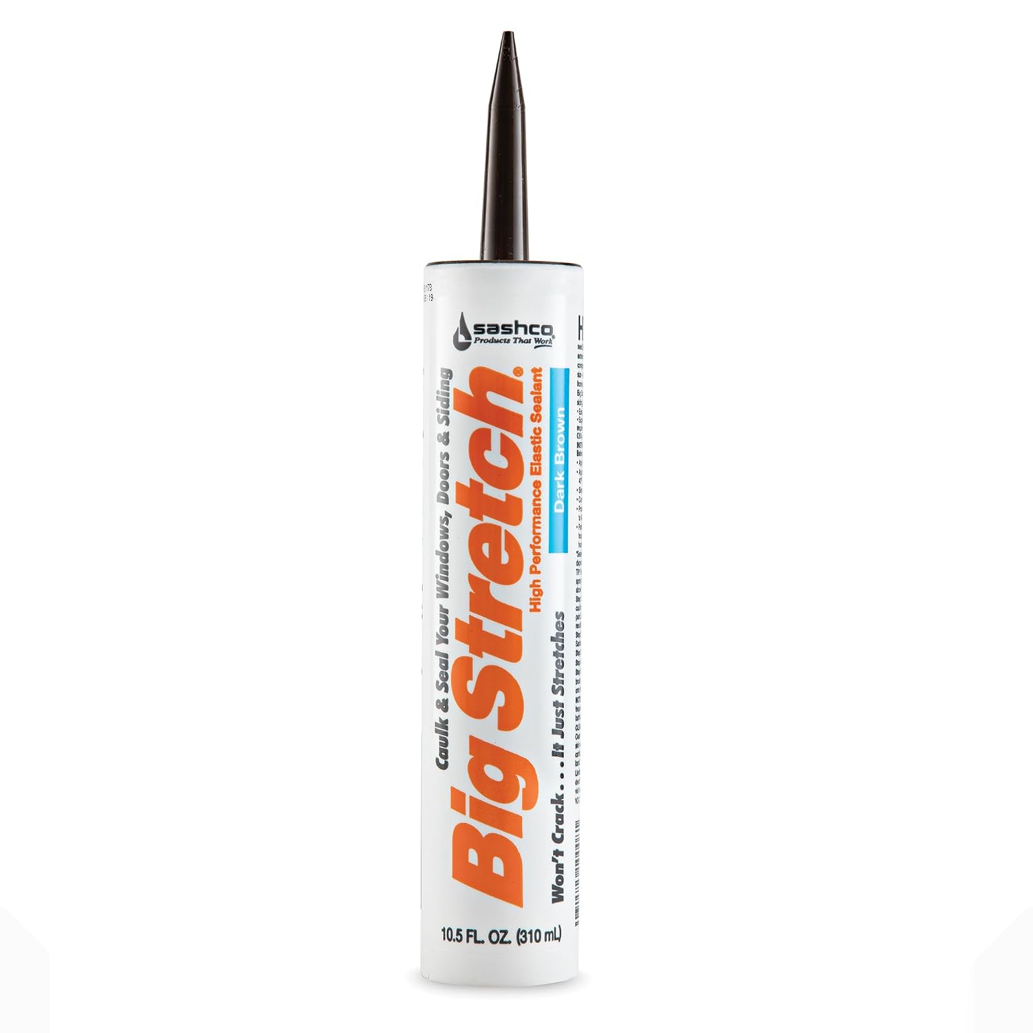 Sashco Big Stretch Acrylic Latex High Performance Caulking Sealant, 10.5 Ounce Cartridge, Dark Brown (Pack of 12)