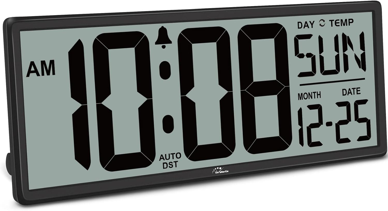 WallarGe 14.5'' Large Digital Wall Clock Battery Operated