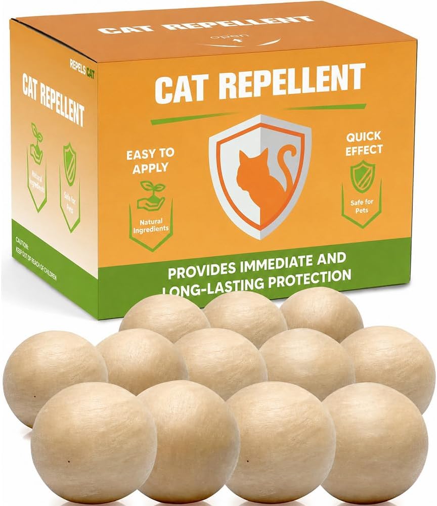 Cat Repellent Outdoor/Indoor, Cat Deterrent Outdoor, Keep Cats Away, Cat Repellent for Yard, Outdoor Cat Repellent, Cat Deterrent Indoor, Safe Around People, Pets & Plants- 12 Packs