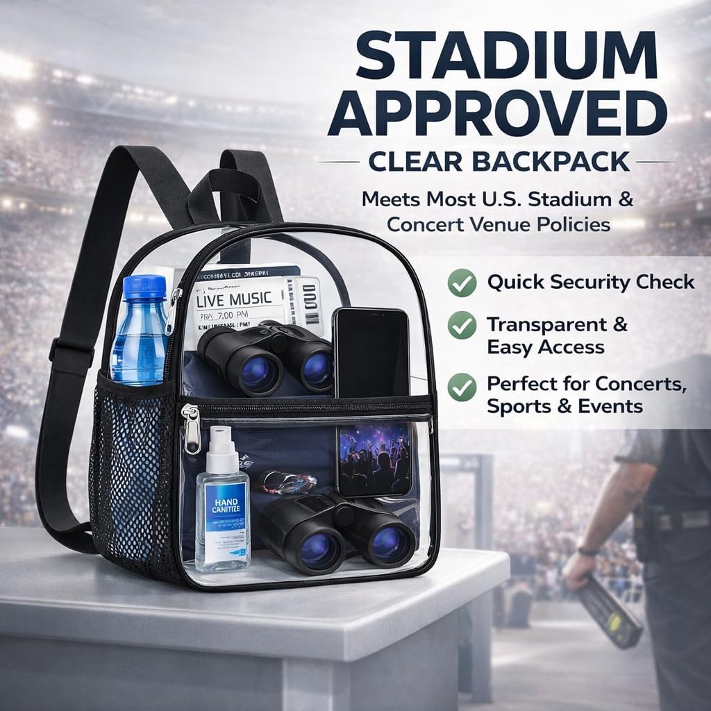 Clear Backpack for Stadium Events Clear Bag for Concets School festivals