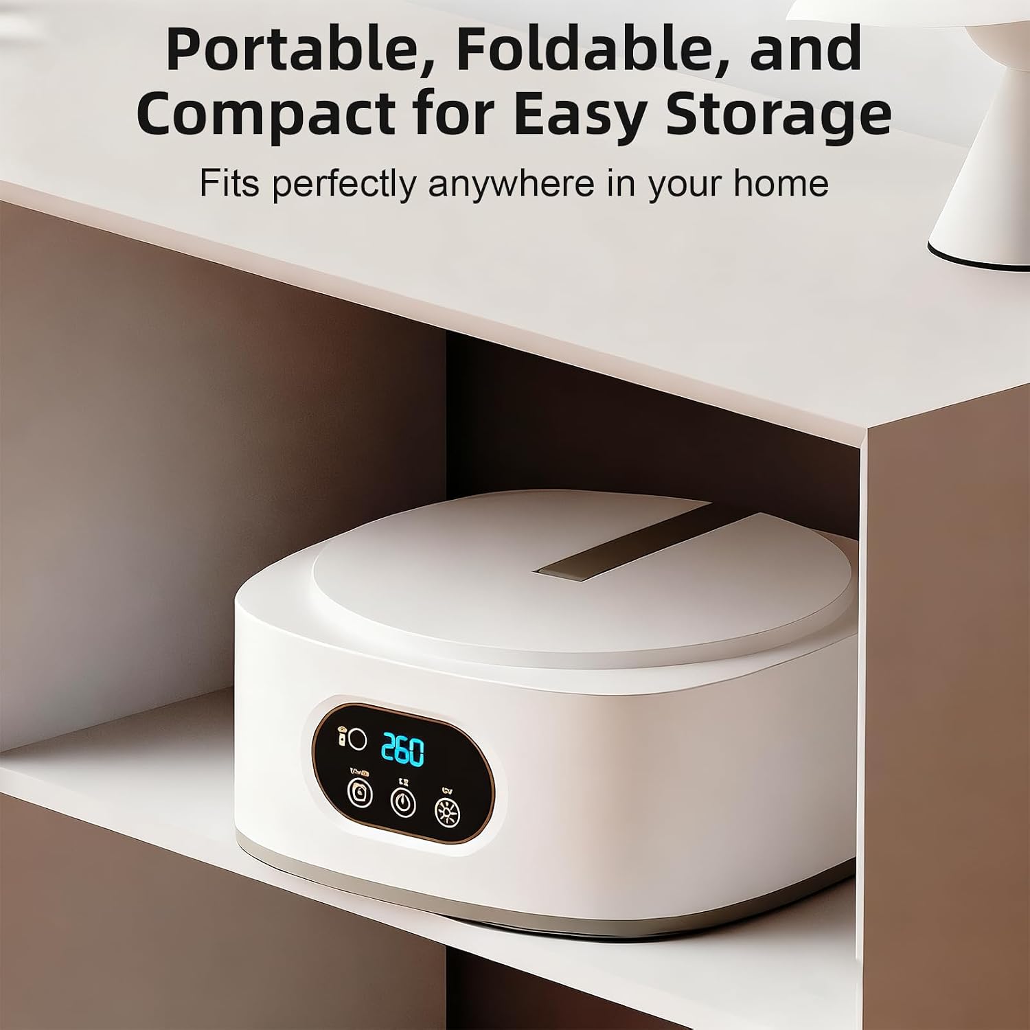 Portable Clothes Dryer, Compact & Foldable Electric Drying Machine for Home, Travel & RV, with Remote Control and Carry Bag