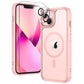 TAURI 5-in-1 Magnetic for iPhone 13 Case for iPhone 14 Case, [Designed with Magsafe] with 2 Screen Protector +2 Camera Lens Protector, Shockproof Case for iPhone 13/14, Pink