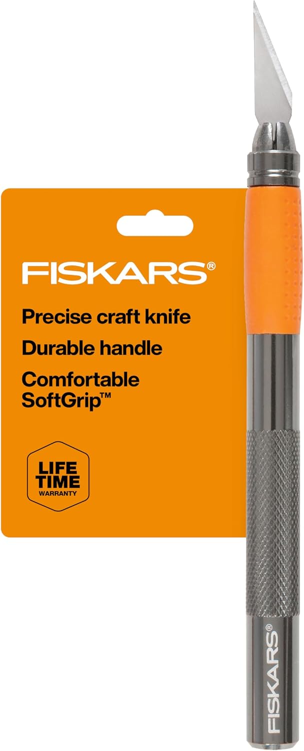 Fiskars 6" Detail Craft Knife, Exacto Hobby Utility Knife, Durable Aluminum