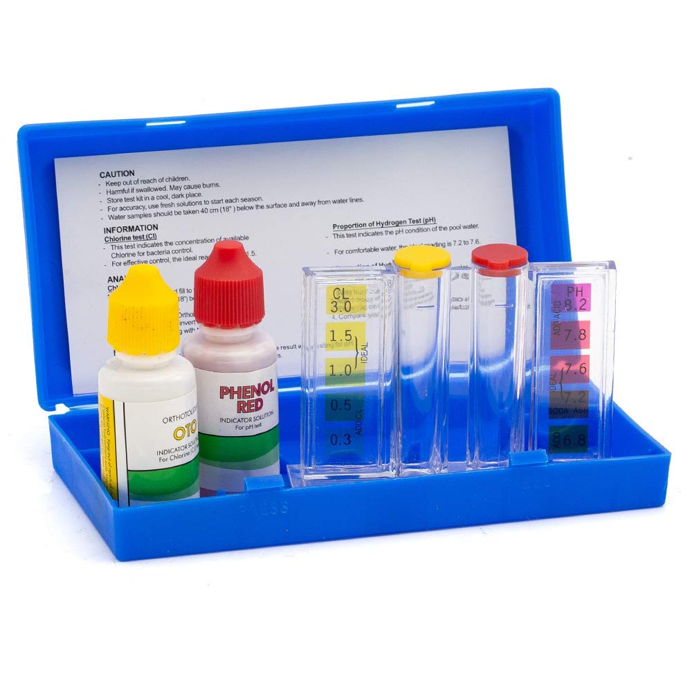 Swimming Pool Spa Water Chemical Test Kit for Chlorine and Ph Test (2 Way Test Kit)