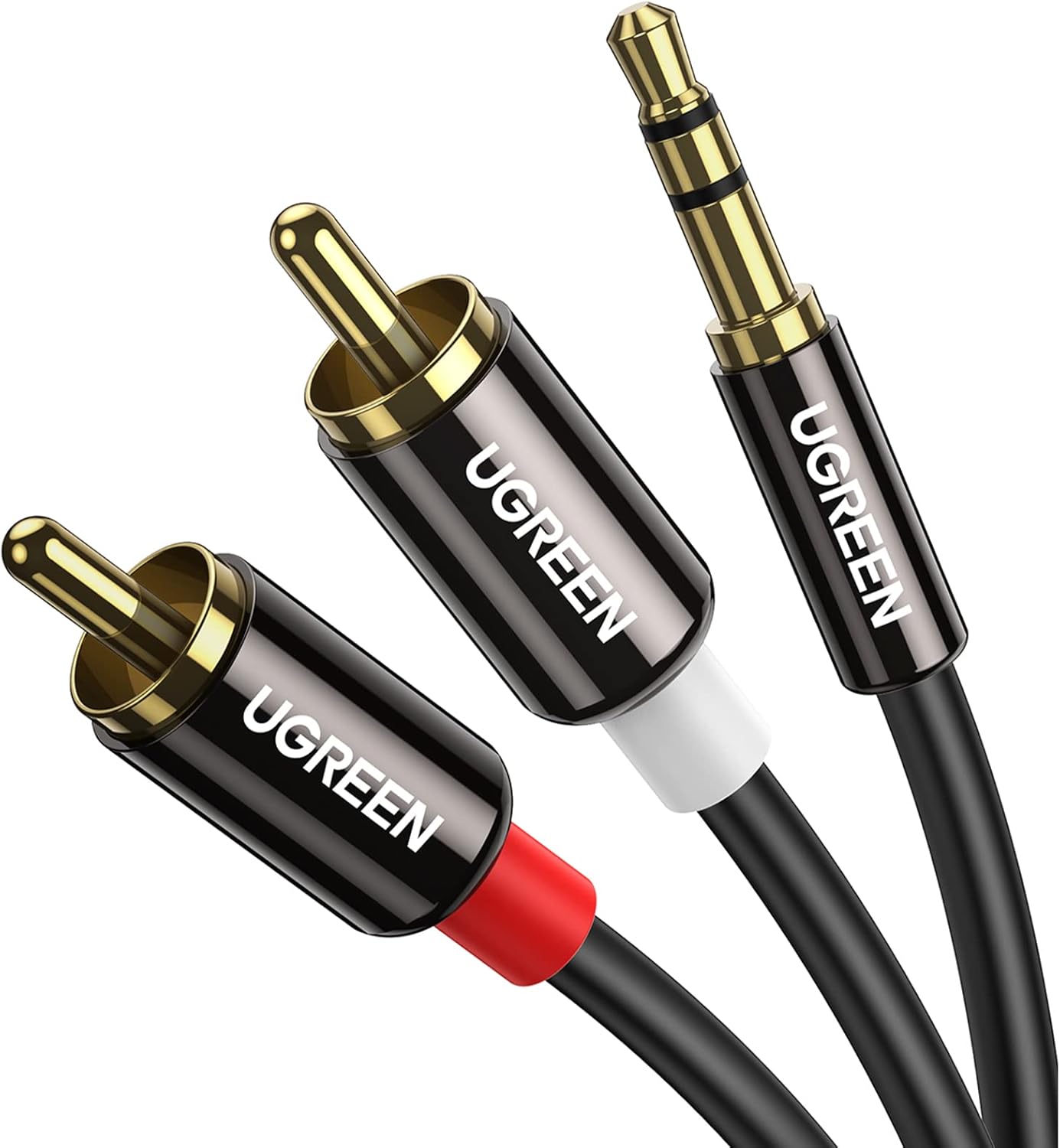 UGREEN 3.5mm to RCA Cable, 6.6FT 2RCA Male to Aux Audio Adapter, HiFi Sound
